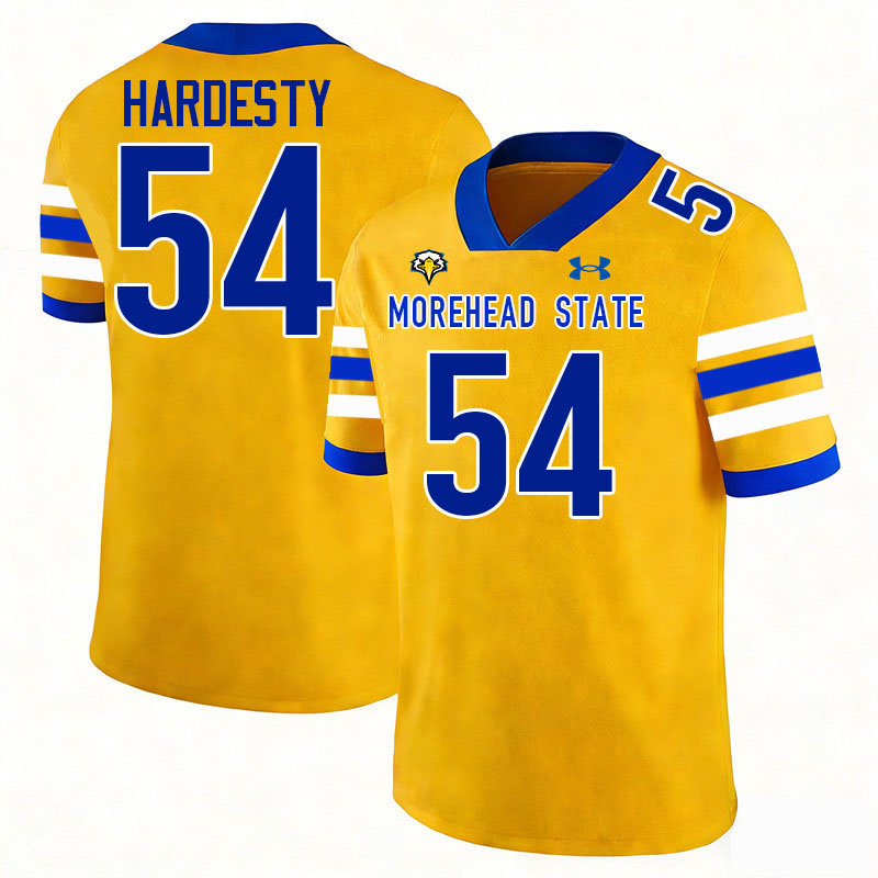 Morehead State Eagles #54 KJ Hardesty College Football Jerseys,Uniforms-Gold